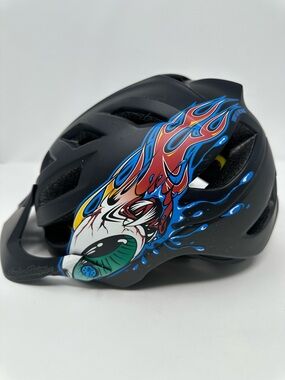 Troy Lee Designs A1 MIPS Youth XS Helmet – Eyeball – Black/Silver